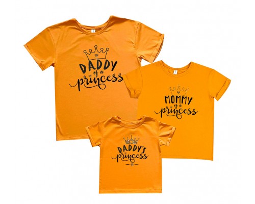 Комплект футболок family look для всієї родини Daddy, Mommy of a Princess купити в інтернет магазині