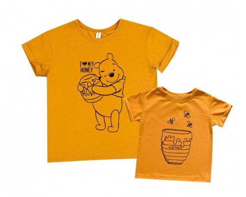 Комплект футболок для мами та доньки I love my honey купити в інтернет магазині