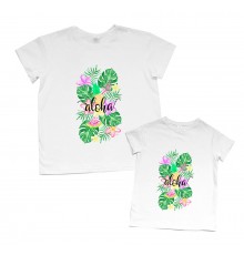 Однакові футболки для мами та доньки "Aloha"