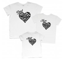 Серця - комплект сімейних футболок family look