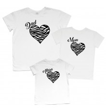 Серця - комплект сімейних футболок family look