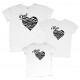 Серця - комплект сімейних футболок family look купити в інтернет магазині