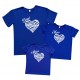 Сердца - комплект семейных футболок family look купить в интернет магазине
