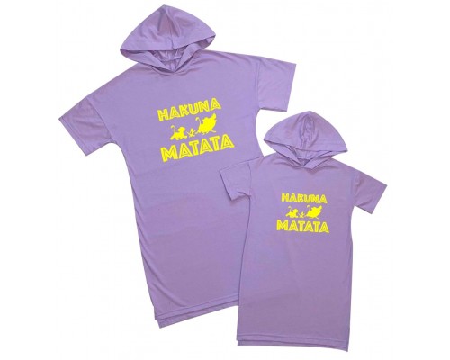 Hakuna matata - платья с капюшоном для мамы и дочки купить в интернет магазине