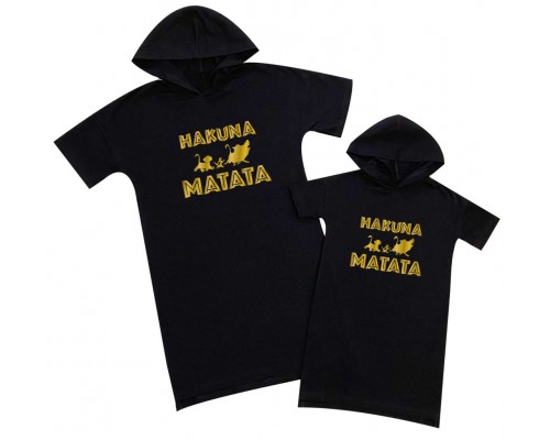 Hakuna matata - платья с капюшоном для мамы и дочки купить в интернет магазине