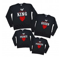 Her King, His Queen, Their Princess, Prince - комплект свитшотов для всей семьи