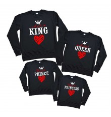 Her King, His Queen, Their Princess, Prince - комплект свитшотов для всей семьи