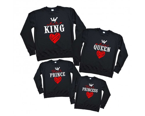 Her King, His Queen, Their Princess, Prince - комплект свитшотов для всей семьи купить в интернет магазине