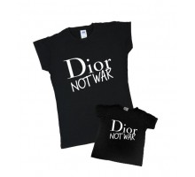 Комплект футболок для мами та доньки "Dior not war"