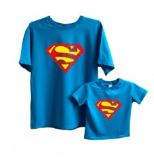Одинаковые футболки для папы и сына "Супермэн"