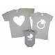 Комплект семейных футболок family look Сердце купить в интернет магазине