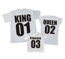 Набір сімейних футболок family look "King Queen Prince/Princess"