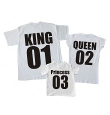 Набор семейных футболок family look "King Queen Prince/Princess"
