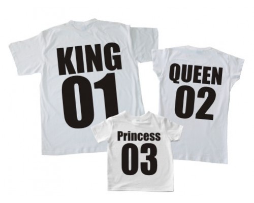 Набор семейных футболок family look King Queen Prince/Princess купить в интернет магазине