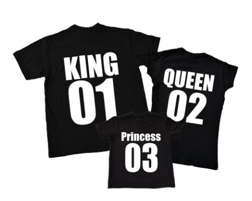 Набор семейных футболок family look King Queen Prince/Princess купить в интернет магазине