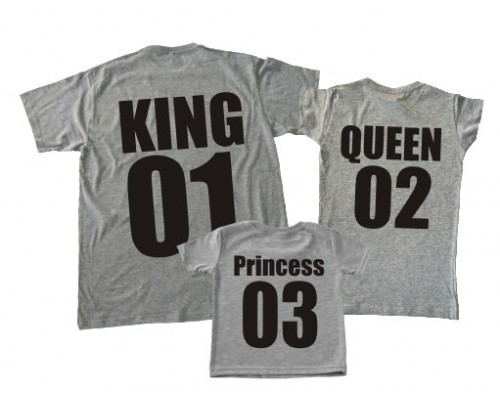 Набір сімейних футболок family look King Queen Prince/Princess купити в інтернет магазині