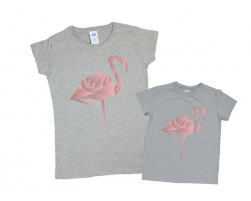 Комплект футболок для мами та доньки Фламінго купити в інтернет магазині
