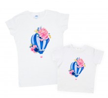 Комплект футболок для мамы и дочки "Воздушный шар"