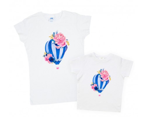 Комплект футболок для мамы и дочки Воздушный шар купить в интернет магазине