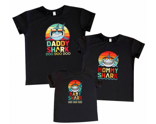 Футболки для всієї родини Daddy, Mommy, Baby Shark купити в інтернет магазині