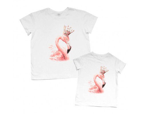 Комплект футболок для мами та доньки з фламінго купити в інтернет магазині