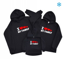 Комплект семейных худи family look "I love my family"