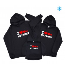 Комплект семейных худи family look "I love my family"