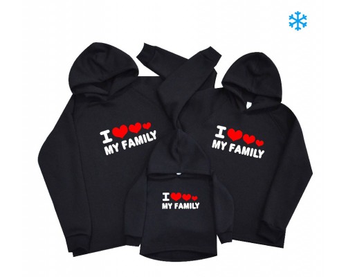 Комплект сімейних худі family look I love my family купити в інтернет магазині