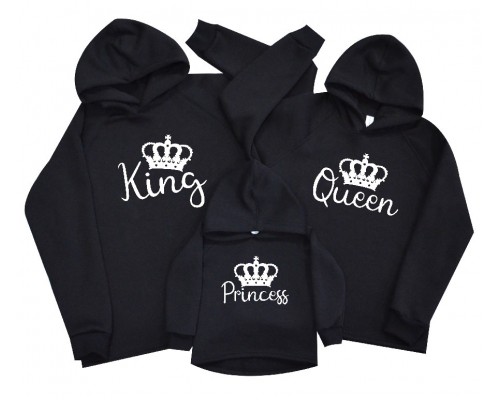 Худи утепленные для всей семьи King, Queen, Prince, Princess купить в интернет магазине