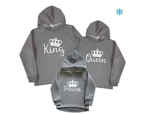 Худи утепленные для всей семьи King, Queen, Prince, Princess купить в интернет магазине