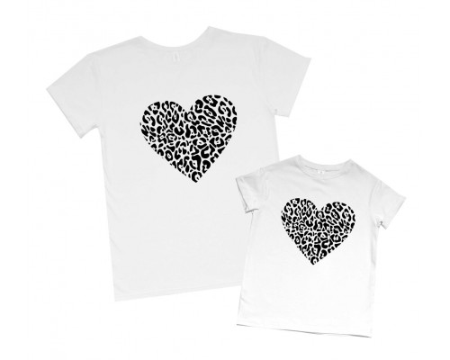 Комплект футболок для мамы и дочки Сердце купить в интернет магазине