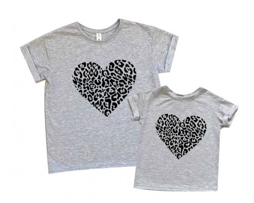 Комплект футболок для мами та доньки Серце купити в інтернет магазині