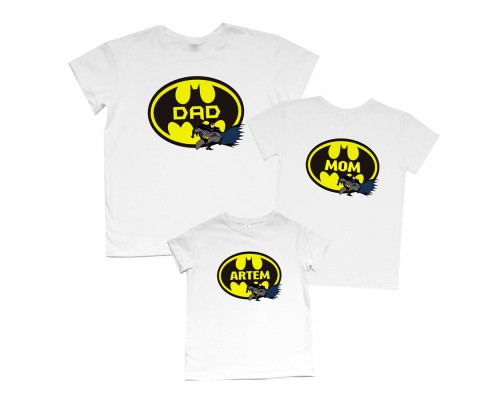 Бетмен Dad, Mom - комплект футболок для всієї родини купити в інтернет магазині