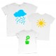 Хмарка, Сонце, Квіточка - футболки з принтом для сімї купити в інтернет магазині
