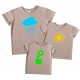 Хмарка, Сонце, Квіточка - футболки з принтом для сімї купити в інтернет магазині