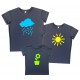 Тучка, Солце, Цветочек - футболки с принтом для семьи купить в интернет магазине
