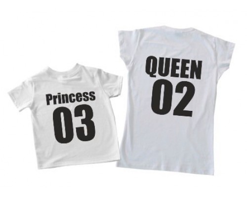 Футболки для мамы и дочки Queen, Princess купить в интернет магазине