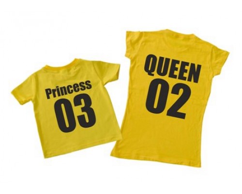 Футболки для мами та доньки Queen, Princess купити в інтернет магазині