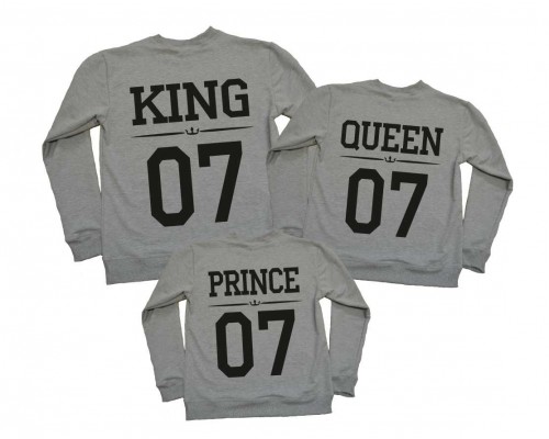 Свитшоты для семьи фэмили лук King Queen Prince/Princess купить в интернет магазине