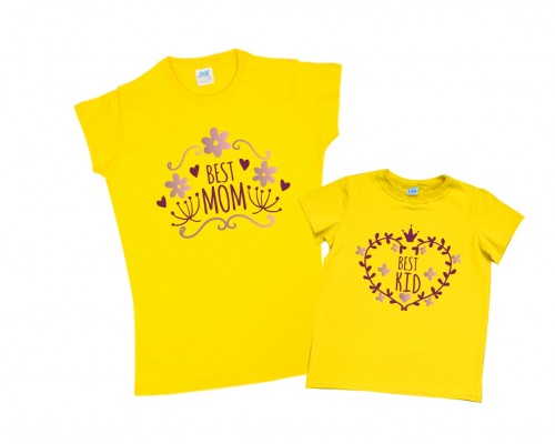 Комплект футболок для мами та доньки Best MOM, Best KID купити в інтернет магазині