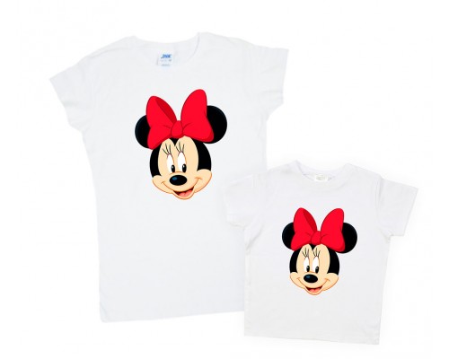 Комплект футболок для мамы и дочки Минни Маус купить в интернет магазине
