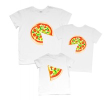 Комплект футболок для всей семьи пицца