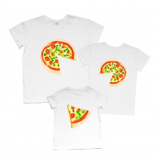 Комплект футболок для всієї родини піца