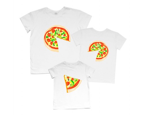 Комплект футболок для всієї родини піца купити в інтернет магазині