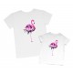 Однакові футболки для мами та доньки Фламінго квітка купити в інтернет магазині