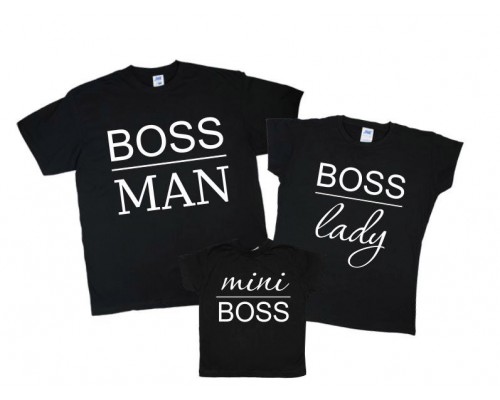 Комплект футболок для всієї родини з написами BOSS купити в інтернет магазині