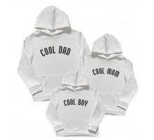 Cool Dad, Mom, Boy - комплект утеплених толстовок з кишенею для всієї родини