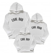 Cool Dad, Mom, Boy - комплект утепленных толстовок с карманом для всей семьи