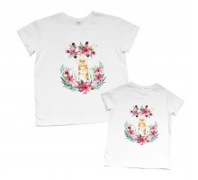 Комплект футболок для мамы и дочки "Жирафы"