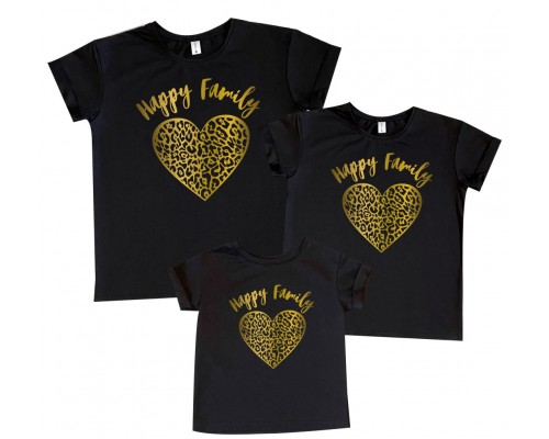 Happy Family сердца - комплект семейных футболок family look купить в интернет магазине